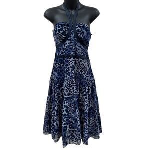 Y2k BCBGirls Animal Print Halter Fit & Flare Dress